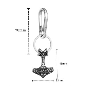yunnique Thor's Hammer Keychain Zinc Alloy Unisex Pendant Gift Nordic Style - Product Image 2