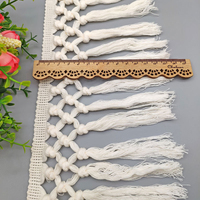 Vente en gros 14cm 3 noeuds garniture coton gland frange bandes longues coton frange dentelle garniture