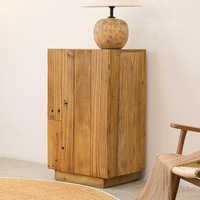 Buffet en bois massif fait main, style moderne vieilli, petite table d'appoint, meuble de rangement pour salon, chambre, salle à manger, hôtel, maison, gain de place