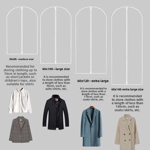 <span class=keywords><strong>Housse</strong></span> de protection pour vêtements, armoire, lavable, épaisse, transparente, sac suspendu pour vêtements, imperméable, anti-humidité, anti-poussière, en matériau EVA - Product Image 3