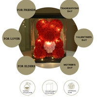 Ourson en mousse de polystyrène PE pour la saint-valentin, fausses fleurs, ours en peluche, avec lumière Led, boîte cadeau en forme de cœur, 25cm, 40cm, 2023