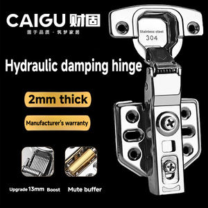 2.0厚ステンレス鋼油圧ダンパー付きソフトクローズモダンヒンジ-ワードローブキャビネットドアバットヒンジ - Product Image 5