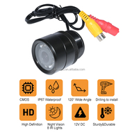 Caméra de recul de style balle à montage encastré de 28 mm pour camping-car caravane étanche avec 8 lumières LED IR pour vision nocturne