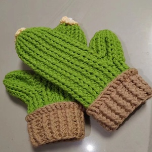 <span class=keywords><strong>Manoplas</strong></span> de Cactus de cartón de dedo completo de algodón acrílico de ganchillo hechas <span class=keywords><strong>a</strong></span> mano de alta calidad con flor amarilla - Product Image 3