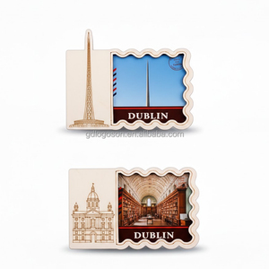 Imán de nevera de doble capa de MDF personalizado al por mayor, recuerdo de París y Dublín, con impresión UV del logotipo de Notre Dame, regalos con impresión disponible - Product Image 2