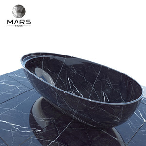 Lastre di marmo Nero marchese Nero, vasca da bagno, lavelli, piastrelle in marmo di pietra naturale - Product Image 2