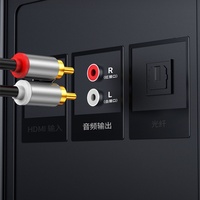 Câble audio 2RCA vers 2RCA avec connecteurs RCA plaqués or, câble en cuivre pur PVC, 0,5 m, 1 m, 2 m, 3 m, 5 m, longueur personnalisée