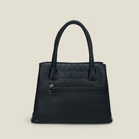 Tas Tangan Tote Bermotif Buaya Kulit Imitasi Dekorasi Logo Logam Tas Selempang Kapasitas Besar yang Dapat Dilepas untuk Belanja Sehari-hari