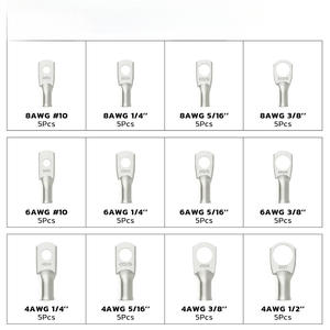 Terminales de Batería de Estaño, 60 Piezas, AWG 8 6 4, Conectores de Cable de Cobre de Alta Resistencia, Conectores Automotrices Prensados en Frío - Product Image 4