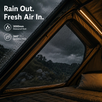 Tenda Atap Zentopia Empat Musim Berbahan Aluminium dengan Ruang Tambahan Dua Lapis untuk 2-3 Orang, Tahan Air, Cocok untuk SUV 4x4 dan Berkemah Off-Road