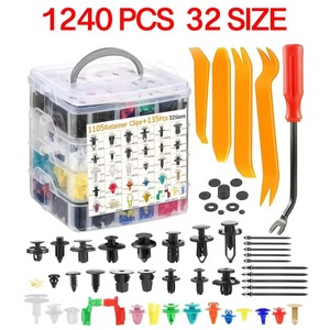 Automotive Expansion Bolt Kit 1240pcs Universal Bumper <b>Clips</b> Fastener Set For Car Repair Replacement PP Plastic - Product Image 2