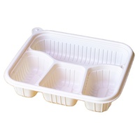 Vaisselle jetable écologique biodégradable et compostable en amidon de maïs, couvercle imperméable et résistant à l'huile, compatible micro-ondes