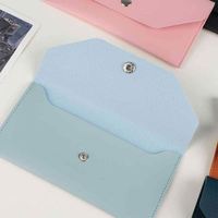 Dompet Kulit PU Modis untuk Uang Tunai, Cek, dan Uang Kertas, Tempat Penyimpanan Uang untuk Wanita, Amplop yang Dapat Digunakan Kembali, Dompet Anggaran dengan Kancing
