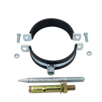 Support de tuyau galvanisé, pince fendue doublée de caoutchouc EPDM, fixation d'expansion M8+M10 pour support de tuyau de drainage en PVC