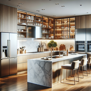 Haut de gamme moderne personnalisé en bois massif armoires de <span class=keywords><strong>cuisine</strong></span> évier île dosseret meubles de <span class=keywords><strong>cuisine</strong></span> à guichet unique pour appartement Villa projets - Product Image 4