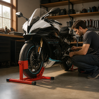 Support de roue avant réglable en hauteur pour moto, idéal pour l'exposition, la salle d'exposition, le garage et la réparation