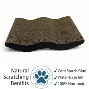 Exclusive Low-Volume Reversible Wave Cat Scratcher: Premium Black Design Cat Scratch Pad