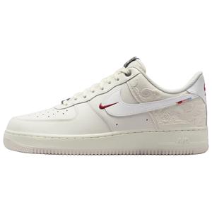 Nike Air Force 1 Low Top Skateboard Shoes Chaussures de skate pour hommes en cuir véritable blanc à lacets bout rond toutes saisons - Product Image 1
