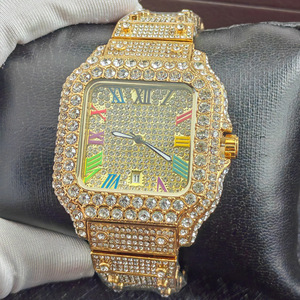 Orologio da <span class=keywords><strong>Uomo</strong></span> di Lusso Quadrato Bling Cielo Stellato Hip Hop Iced Out Luminoso Oro Quarzo Diamantato per <span class=keywords><strong>Uomo</strong></span> - Vendita all'Ingrosso - Product Image 6