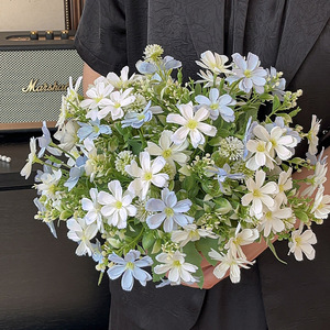 5 Fork Single Stem Artificial Elsa Butterfly Daisy Matte <b>Silk</b> Faux <b>Flower</b> for Vase Home Wedding Floral <b>Arrangement</b> Decor - Product Image 3