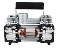 Double Cylinder DC12V Car Air Compressor 150PSI Portable Metal Tyre Inflator Battery Clips for 4X4 SUV Off Road Rescue