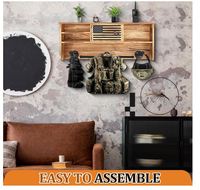 Support mural en bois sur mesure pour équipement tactique, avec drapeau américain, pour gilet porte-plaques, accessoires et organisateur de matériel de sécurité