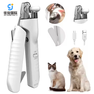 Factory Wholesale Customized Logo LED <b>Light</b> Pet Nail Clipper New USB Rechargeable <b>Dog</b> Cat Clippers ABS Trimmer Grooming Box - Product Image 1