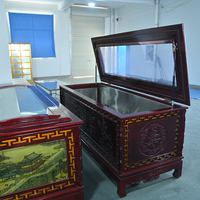 Ataúd Refrigerado de Madera Sólida Estilo Americano con Enfriamiento Directo para Funerarias, Congelador Mortuorio para Cadáveres