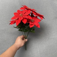 Fleurs de noël 2023 nouveau produit articles de noël fleur artificielle fleurs de noël pour la décoration de mariage à domicile