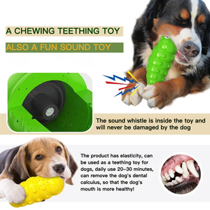 Yıkılmaz <span class=keywords><strong>TRP</strong></span> malzeme tırtıl şeklinde köpek çiğneme oyuncaklar yerleşik Squeaker Floatable diş çıkartma oyuncakları mevcut toptan - Product Image 3