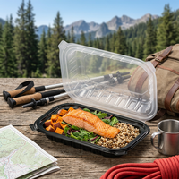 Boîte à emporter jetable de 9*6 pouces en PP de qualité alimentaire, sans PFAS, sans BPA, micro-ondable, pour la préparation des repas au restaurant