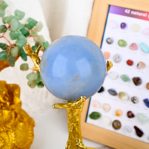 Vente en gros de sphères de cristal naturelles, boule d'angélite bleue naturelle pour la guérison - Product Image 6