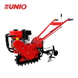 Chain track crawler micro-tiller agricultural ploughing single wheel turning soil ditching weeding machine