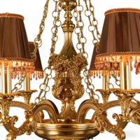 Anpassbarer Traditioneller Stofflampenschirm Messing-Kronleuchter zur Dekoration Schlafzimmer Esszimmer Vintage-Beleuchtung