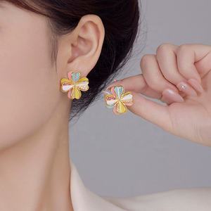 Pendientes de Plata de Ley 925 de Estilo Antiguo con Circonita en Forma de Flor, Diseño Geométrico Retro de Palacio, Joyería Vintage para Mujer, Nicho de Alta Gama - Product Image 1