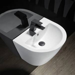 Lavabo mural en céramique fait à la <span class=keywords><strong>main</strong></span> de style minimaliste moderne occidental <span class=keywords><strong>Wc</strong></span> forme ovale blanc facile à nettoyer salle de bain - Product Image 3