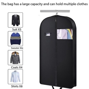 Housse de costume noire personnalisée avec fenêtre transparente, housse de vêtement pliable anti-poussière pour le <span class=keywords><strong>voyage</strong></span> et le rangement - Product Image 5
