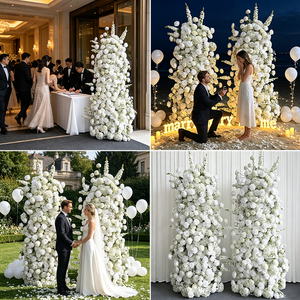 Arco de Rosas Artificiales, Color Blanco Clásico, Hecho a Mano, Alta Simulación, Decoración de Boda Reutilizable - Product Image 3