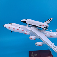 Modèle d'avion en résine moulée sous pression Antonov 225 de 30 cm avec navette spatiale Buran 1/280, ornement d'aviation avec base de présentation