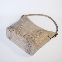 2024 sac de marque célèbre OEM/ODM le plus frais blanc beige sac à poignée en cuir de vachette véritable imprimé crocodile pour femme et homme