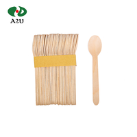 Couverts en bois A2U, biodégradables, jetables, petites cuillères en bois pour le thé, mini cuillères en bois pour enfants