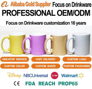 カスタムセラミックマグ11オンスブランクタンブラーカップラージハンドル付きパーソナライズマグ昇華セラミックグリッタープリントマグ - Product Image 3