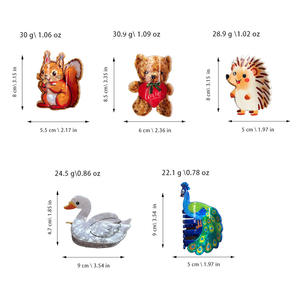 Pinzas para el Cabello con Diseño de Animales de Dibujos Animados: Oso de Peluche, Pavo Real, Ardilla, Erizo, Tiburón, Material PVC, 8CM/9CM, Accesorio para Mujer - Product Image 3