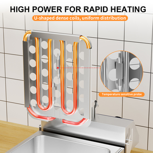 <span class=keywords><strong>Friteuse</strong></span> électrique professionnelle en acier inoxydable à température contrôlée, idéale pour les restaurants de restauration rapide et l'usage domestique – Meilleures ventes - Product Image 3