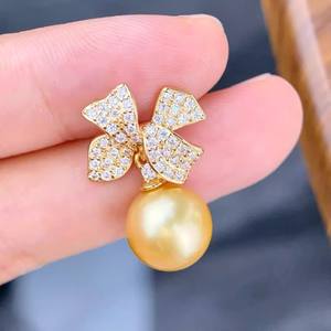 22646 S925 Accesorios de Plata para DIY con Perlas, Bandeja Vacía con Forma de Lazo para Perlas Redondas de 9-13 mm, para Pendientes de Moda - Product Image 3