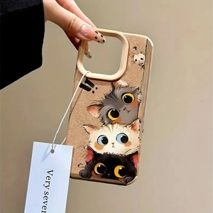 <span class=keywords><strong>Coque</strong></span> de téléphone portable mignonne en <span class=keywords><strong>cuir</strong></span> <span class=keywords><strong>marron</strong></span> antichoc motif chat de dessin animé pour <span class=keywords><strong>iPhone</strong></span> 16 15 Plus 17 Air Pro Max - Product Image 6