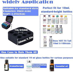 Estuche Refrigerador Portátil para Insulina, Organizador de Viaje para Insulina, Compatible con Viales Estándar de 10 ml U-100, Negro (9 Compartimentos) - Product Image 5