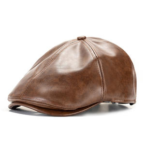 Cappello Piatto da <span class=keywords><strong>Donna</strong></span> in Pelle PU Stile Vintage Elegante Morbido e Confortevole Disponibile in Diversi Colori - Product Image 4