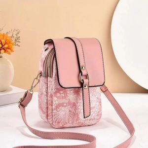 Bolso Bandolera Mini con Triple Cierre para Mujer, Elegante Bolso Vertical para el Hombro, Pequeño Bolso de Viaje, Bolso para Teléfono Celular para el Trabajo - Product Image 1