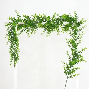 1.7米塑料人造桉树悬挂绿色花环常春藤室内壁挂天花板装饰
